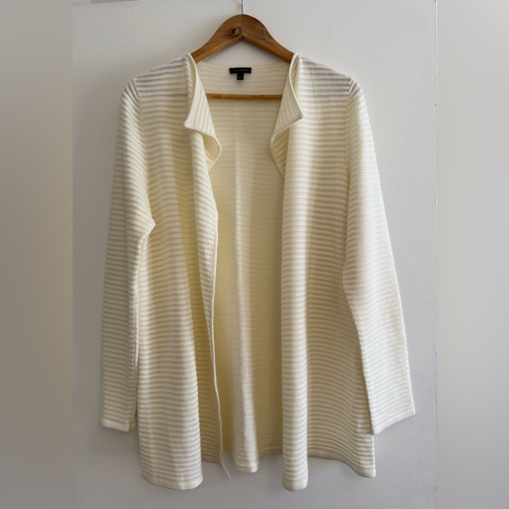 Talbots Cream Women's long Cardigan open front